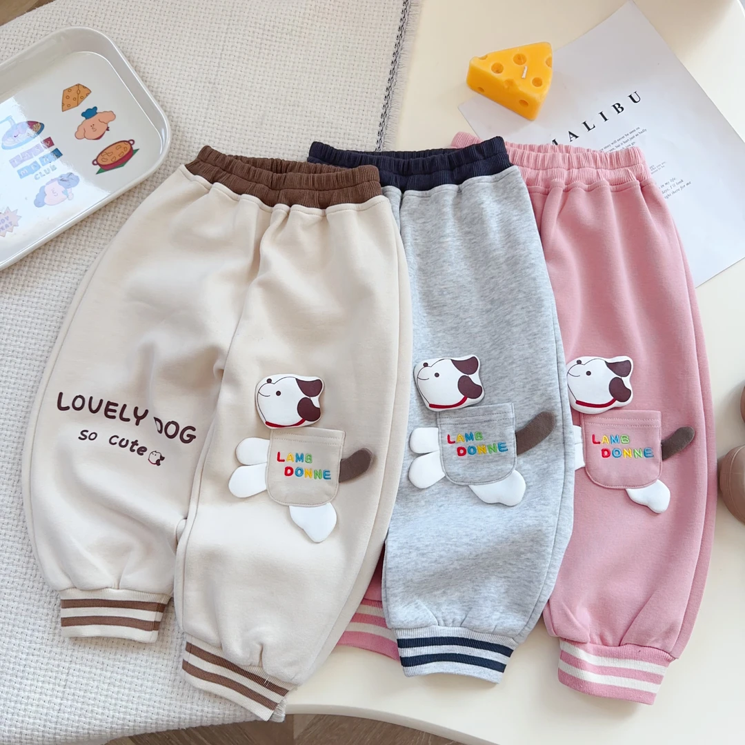 2025春秋男女通用春秋长裤高腰潮流休闲裤洋气立体卡通卫裤