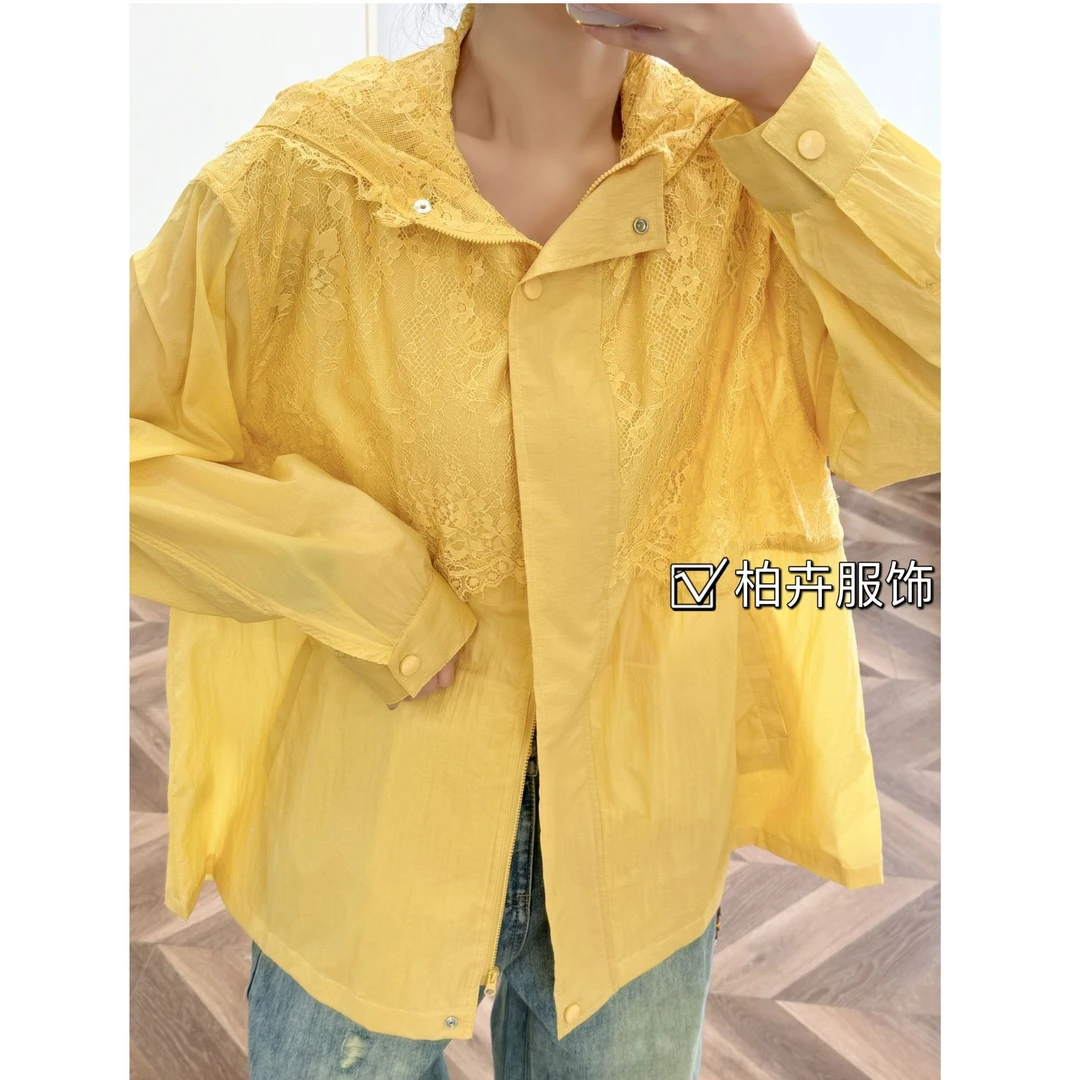 【柏卉服饰】蕾丝连帽防晒外套