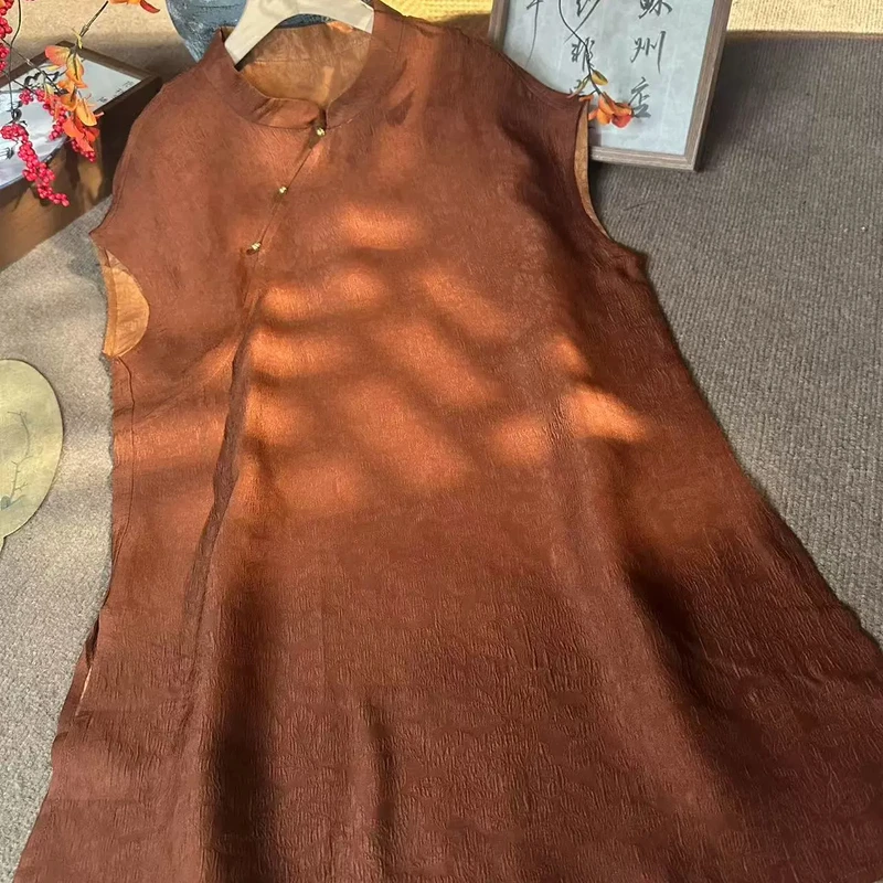 夏季新款新中式国风宽松显瘦阔太气质斜襟旗袍奥黛上衣