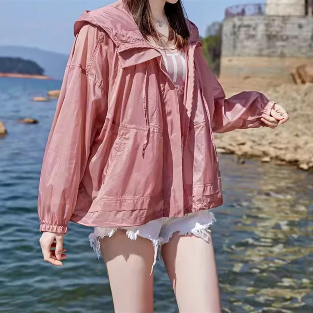 K3171 户外休闲轻薄款防晒衣透气短款薄外套防晒服 Q001-25052208