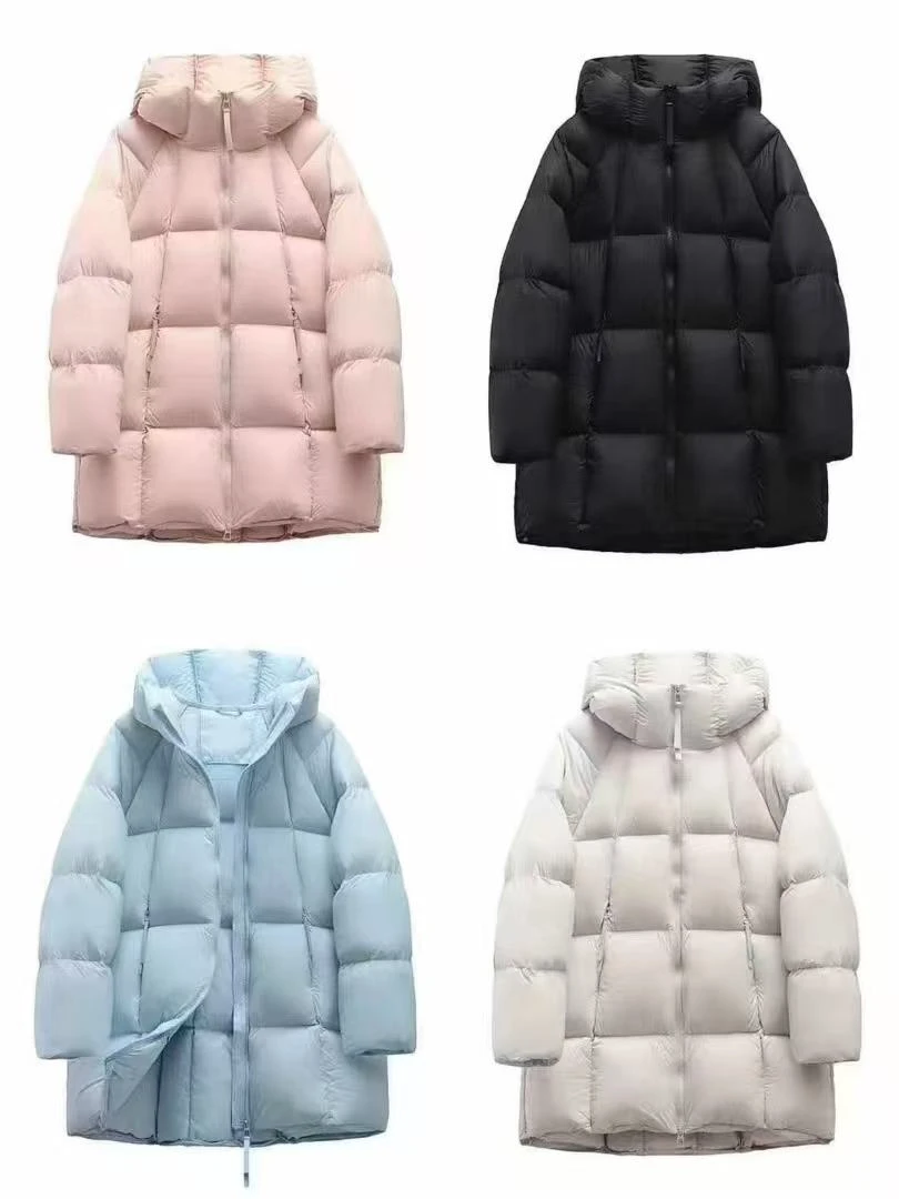 贝贝款女连帽外套中长款羽绒服气质百搭加厚宽松冬季保暖