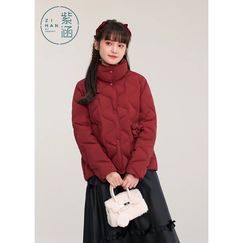 《王雪糕专属》紫涵立领短款羽绒服女2024年冬面包服Z4Z0JDS123