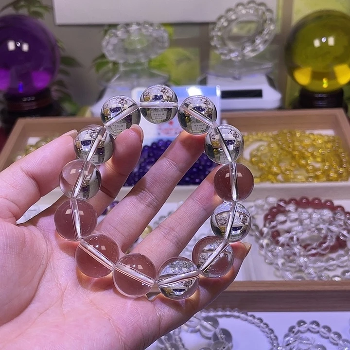 沈***姐烟晶手链银S925镶嵌卡18白水