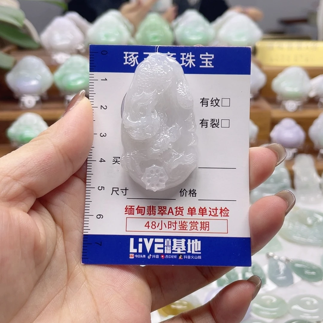 颈饰未镶嵌翡翠龙牌