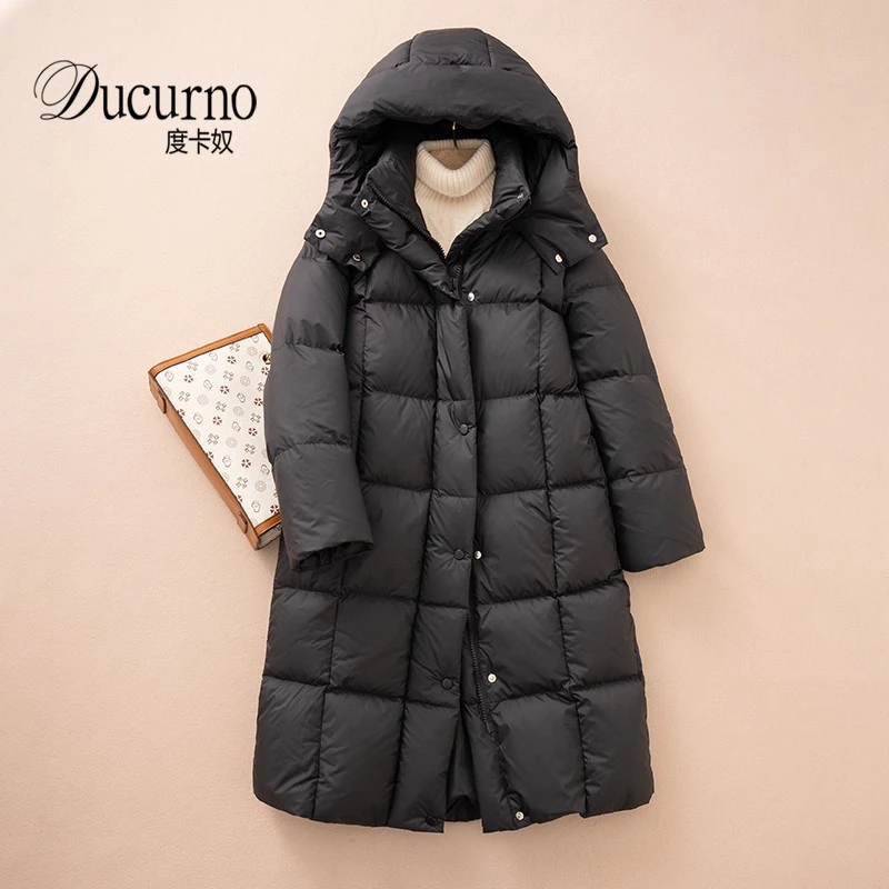 鹅绒服女中长款羽绒服女款2025新款冬季今年流行爆款大气保暖外套
