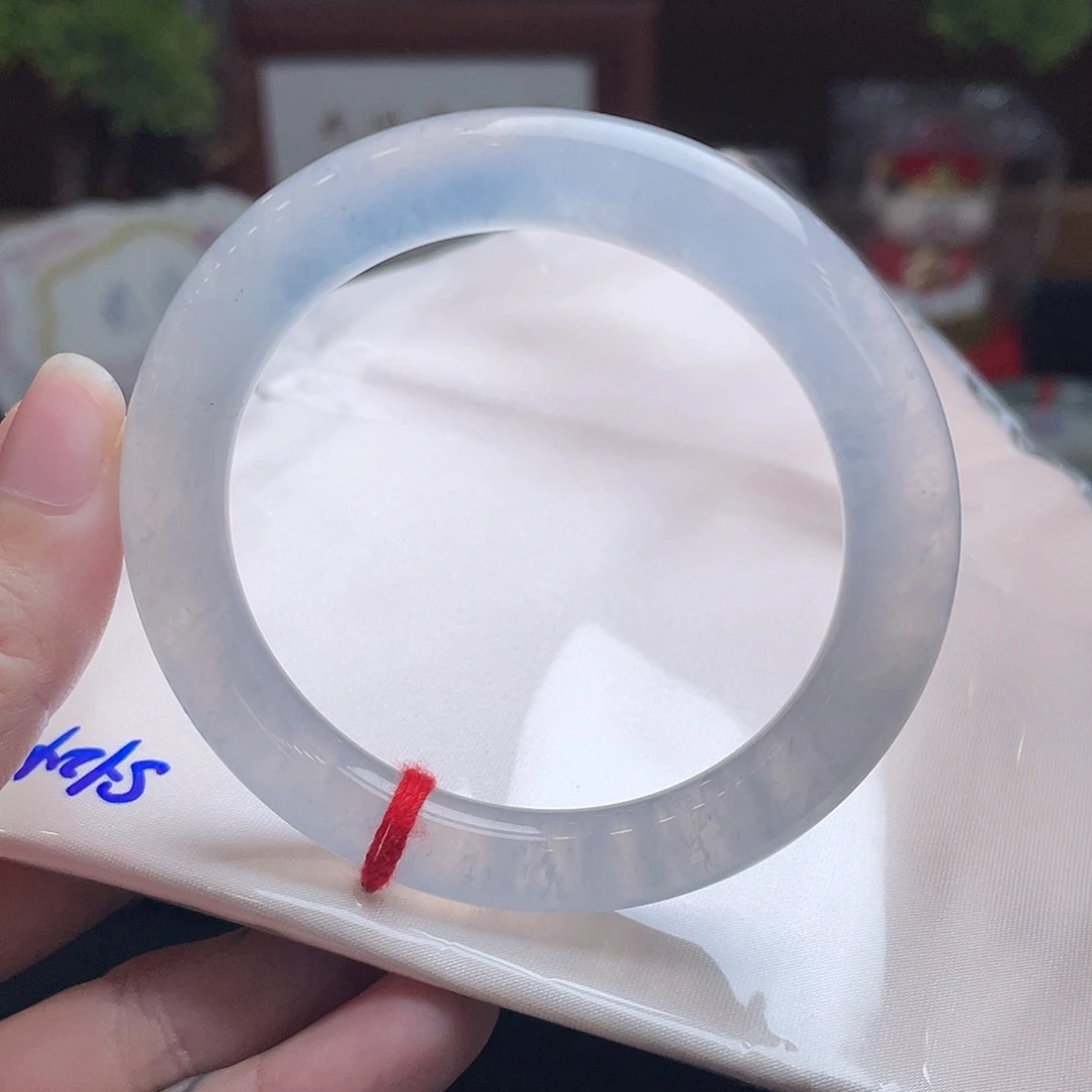 翡翠手镯未镶嵌50.8白月光 炸光