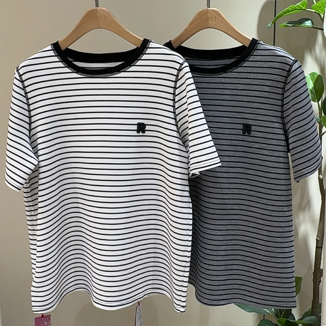 胖人坊经典条纹T恤4809衣长68