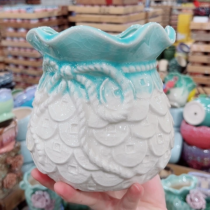 有孔.凑单10元陶瓷花盆发货！