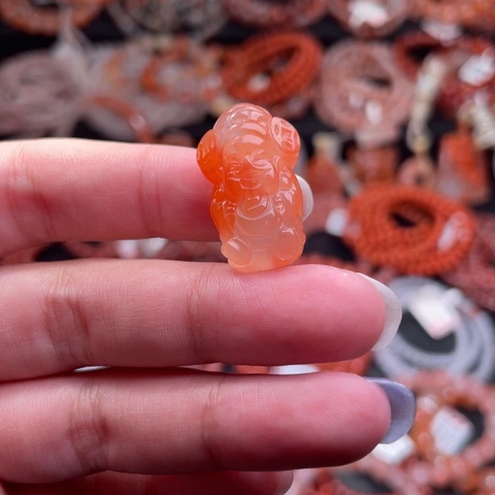 南红玛瑙未镶嵌配饰财神1919打孔备注