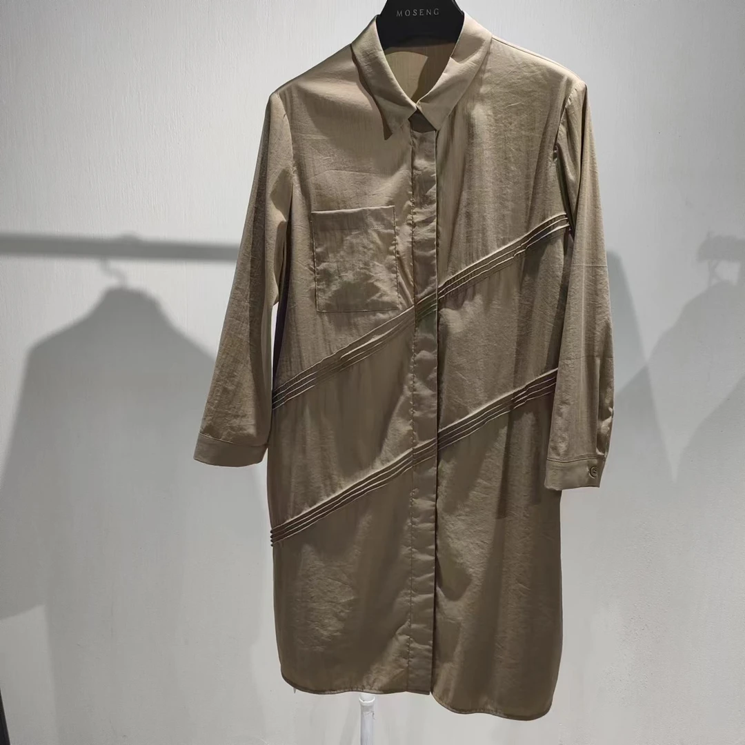 长款休闲衬衫廓形08023