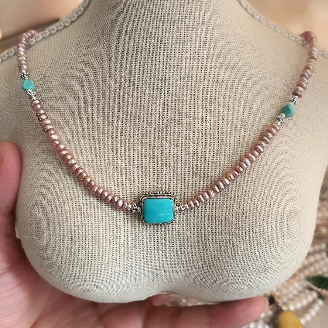 吊坠925银珍珍项链 松松大号隔珠 通体925银