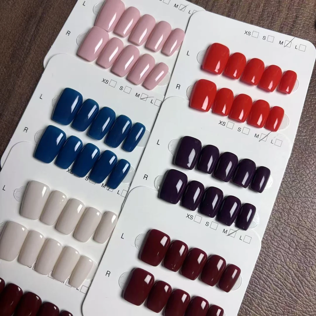 直播间纯色系列纯手工全码款式穿戴甲链接，下单备注号数加尺码