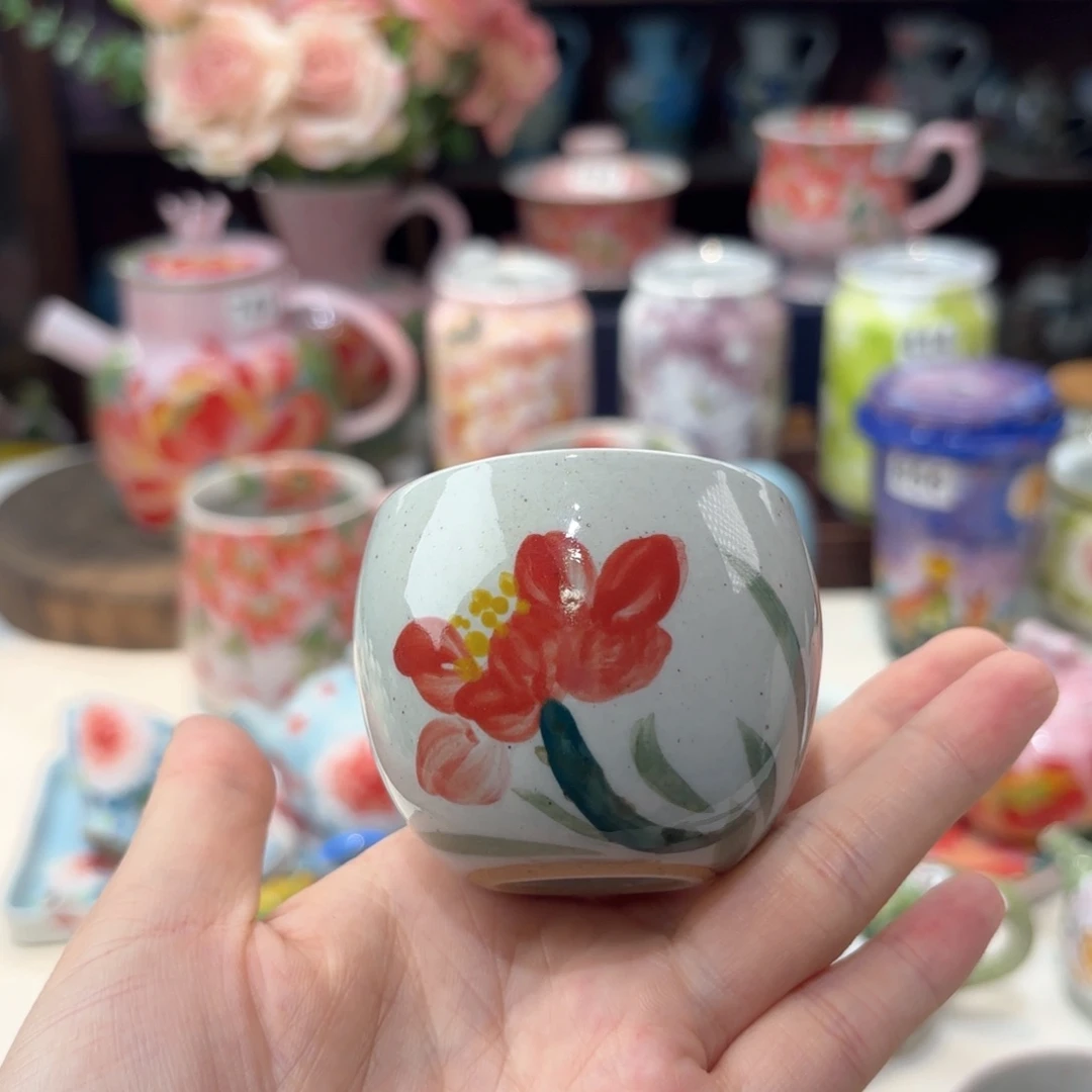 景德镇手绘高温釉下彩陶瓷茶具