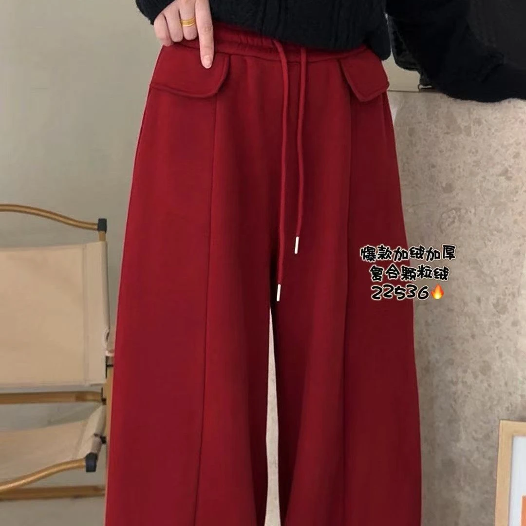 时尚加绒弯刀休闲裤2536