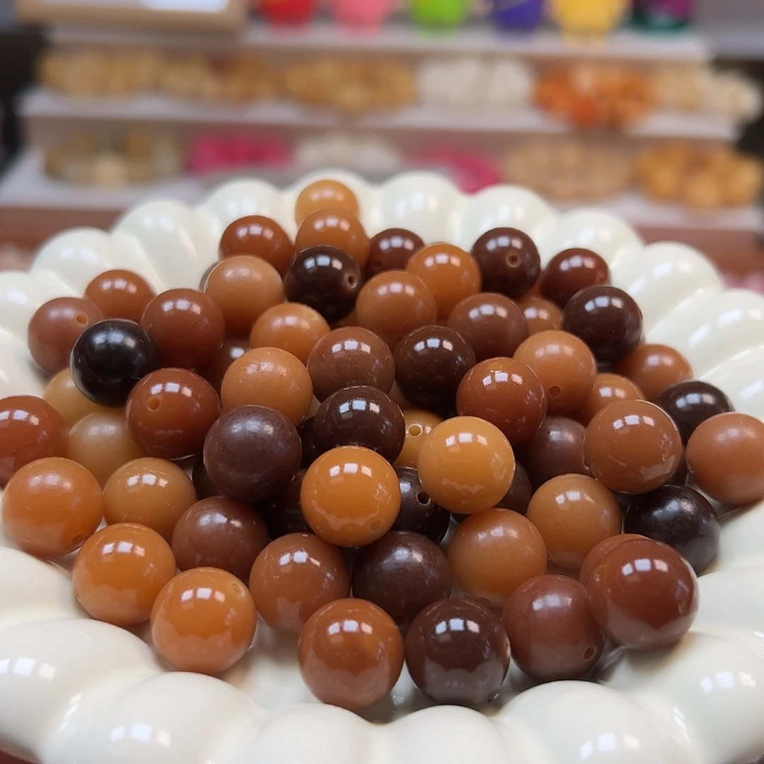 手串菩提根/象牙果卡14非料咖圆130颗