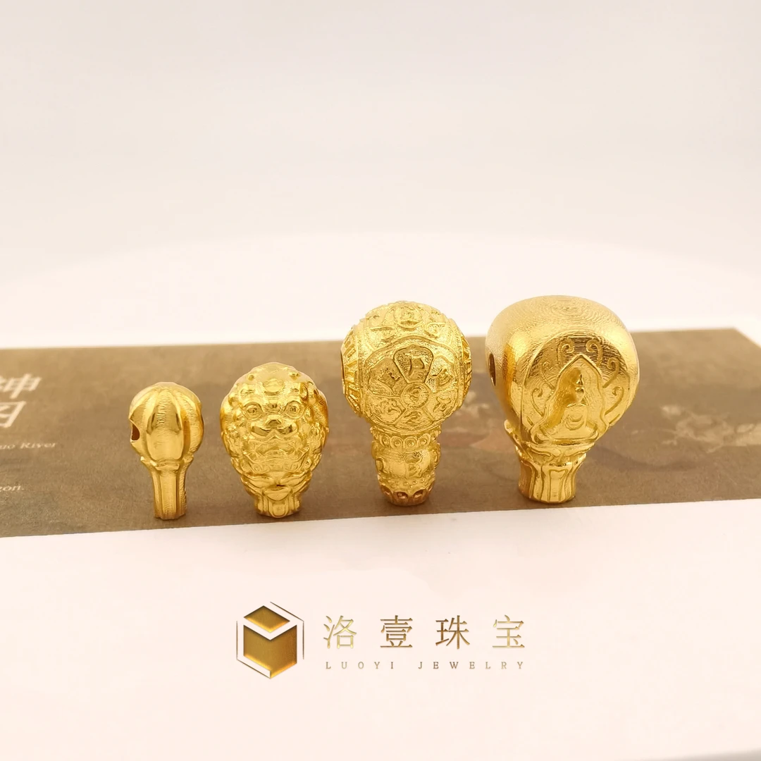 【洛壹珠宝】【三通合集】18K金古法金三通厚金不变形实心配件