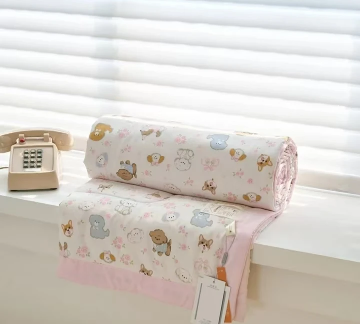 水洗夏被120*150粉宠物乐园