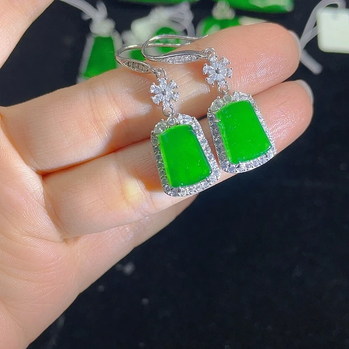 翡翠吊坠(不含链)银S925镶嵌