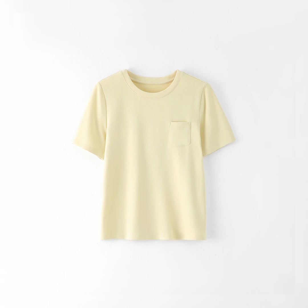 今婷【糯T】韩版时尚百搭休闲设计师小口袋圆领短袖T恤女-H25101311