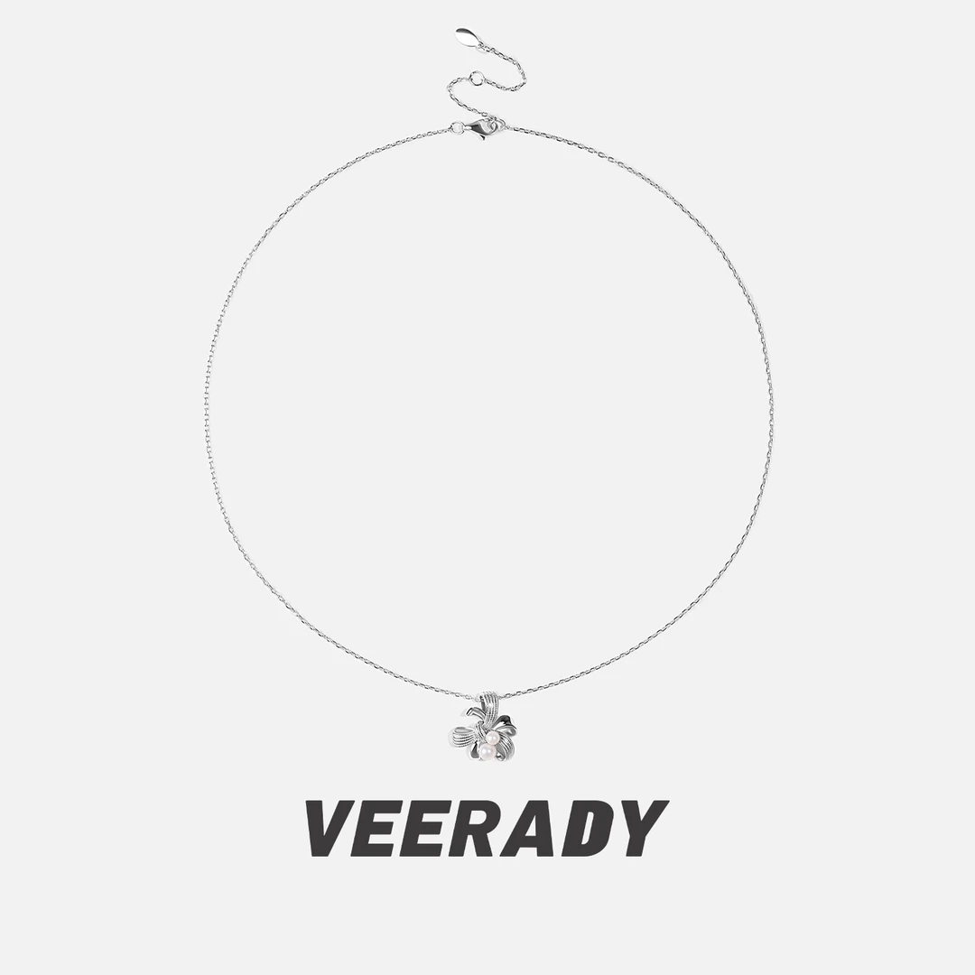 坠链均925银 百搭项链女蝴蝶结丝带吊坠精致小众锁骨链气质简约