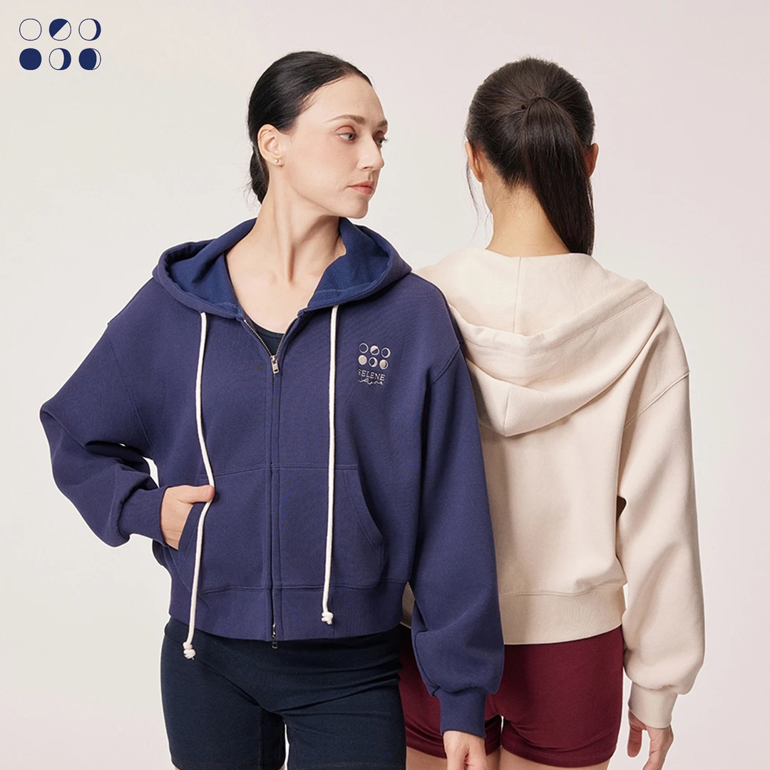 SELENE ACTIVE 【新品】Daily系列棉混纺宽松连帽卫衣开衫卫裤