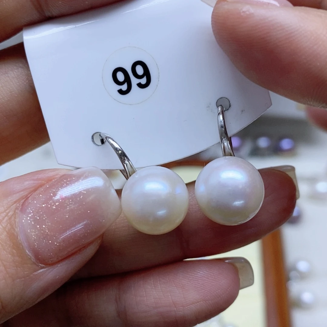 淡水珍珠耳饰银S925镶嵌