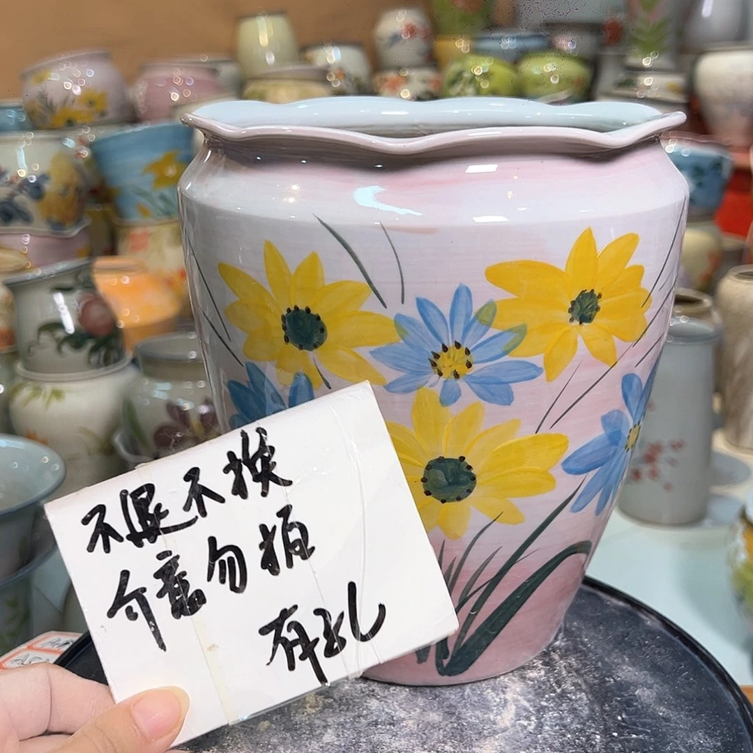 景德镇陶瓷花盆微瑕123