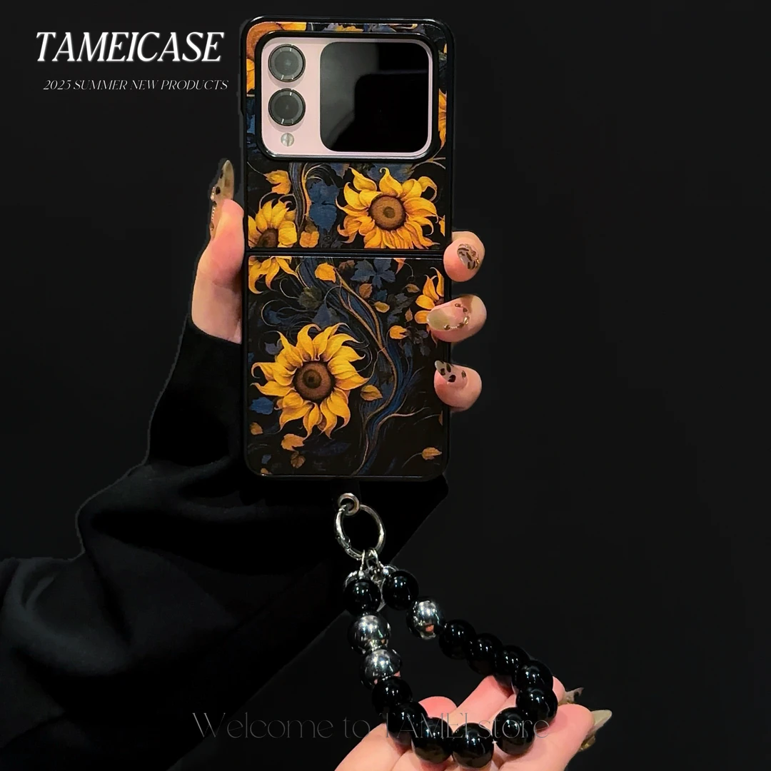 适用于华为NOVAFLIP手机壳羊皮折叠向日葵华为pocket2/pockets