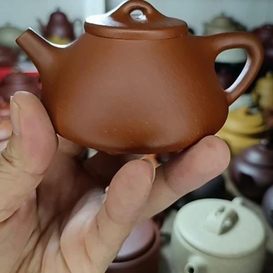紫砂茶盘原矿红降坡子冶石瓢220cc半手工