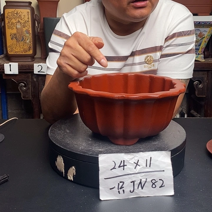 紫砂花盆货号一只JN82