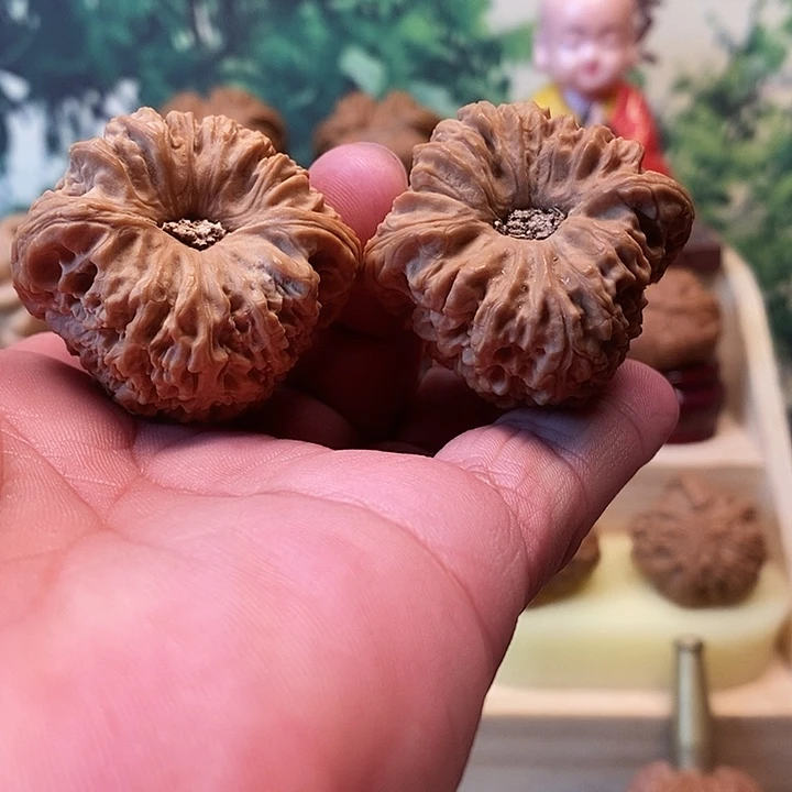 文玩核桃吊坠拉丝蚂蚁纹酒杯底涿鹿南疆石