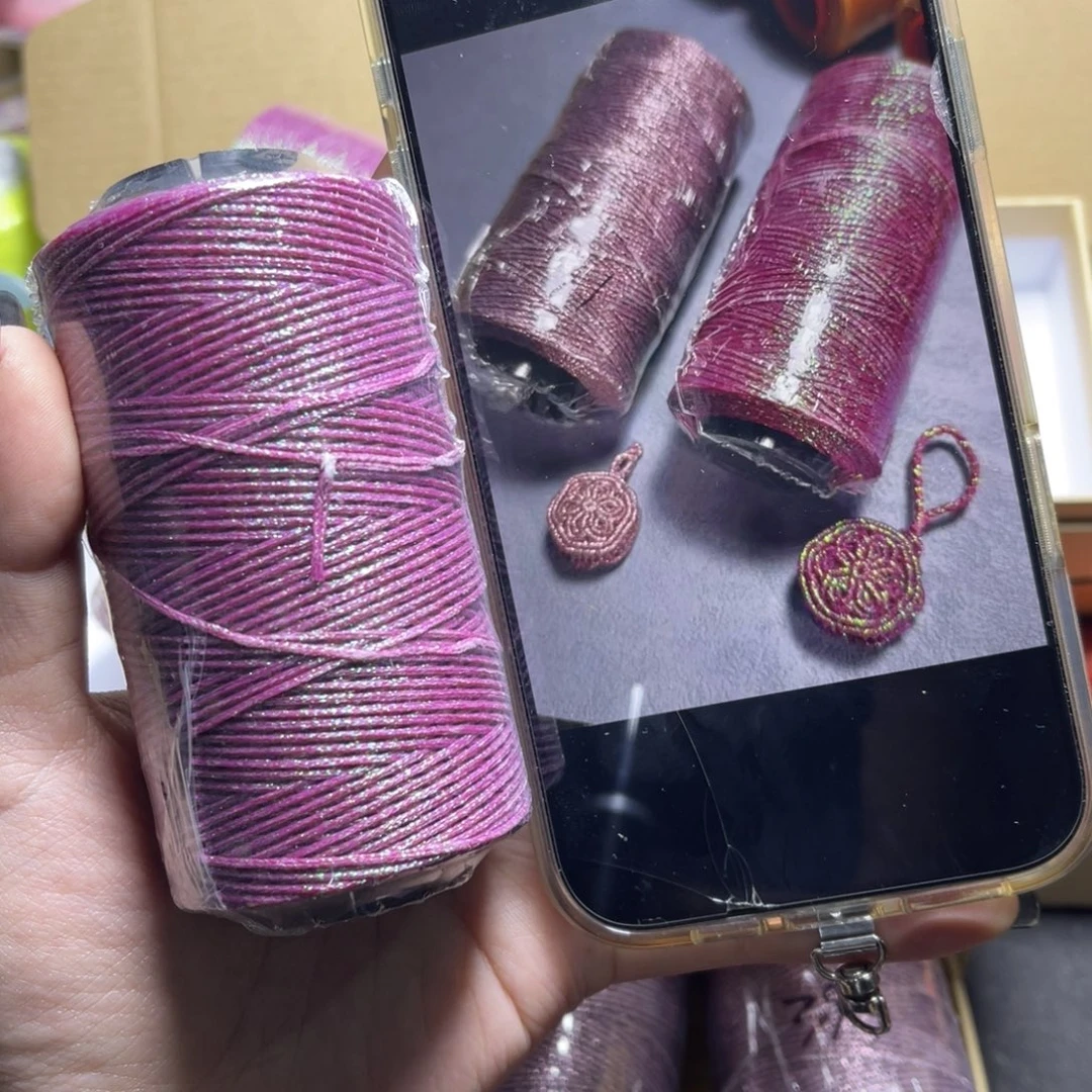 腈纶0.8洒金扁蜡100g紫霓