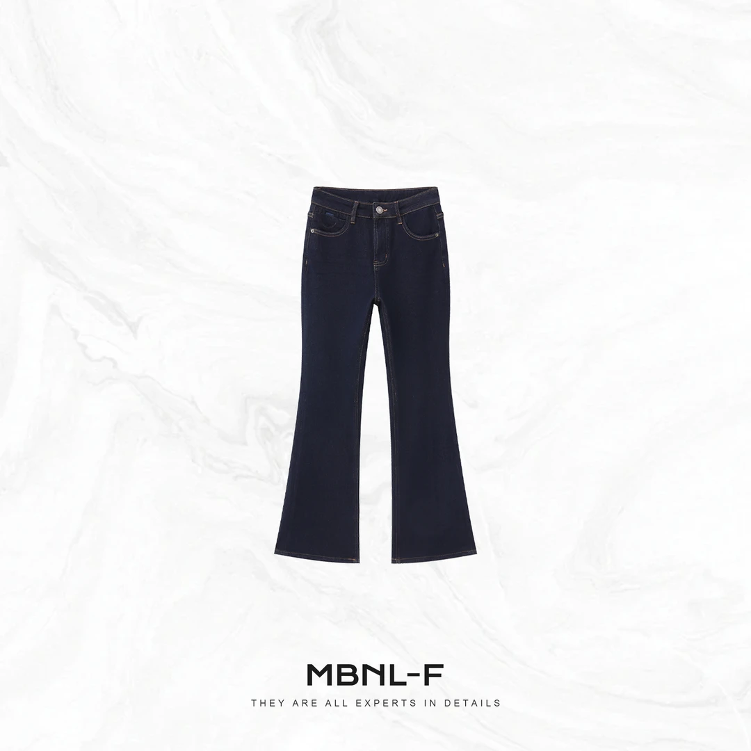 MBNL-F”肯豆同款“ 进口棉定染洗水百搭微喇牛仔裤 秦磊XM-XNZ9056