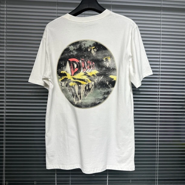 99新 DIOR/迪奥 短袖 24春夏 realism涂鸦 圆领精梳棉 L码 ko166