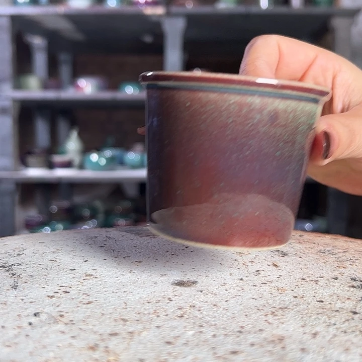 瓷片钧瓷小摆件杯子660
