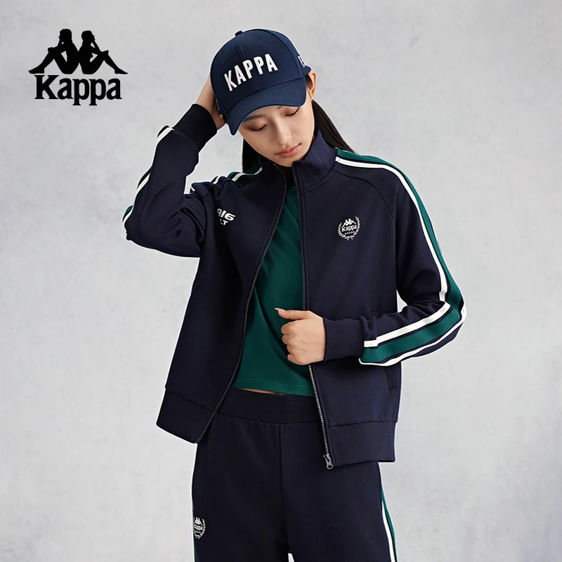 【国家击剑队同款】Kappa卡帕新款针织开衫休闲卫衣运动外套女款