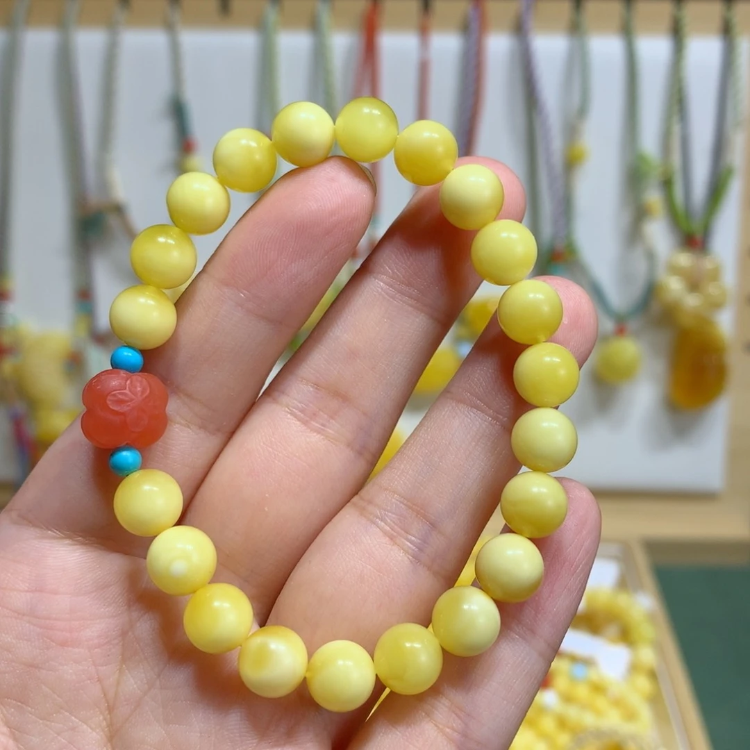 未镶嵌琥珀手链8mm