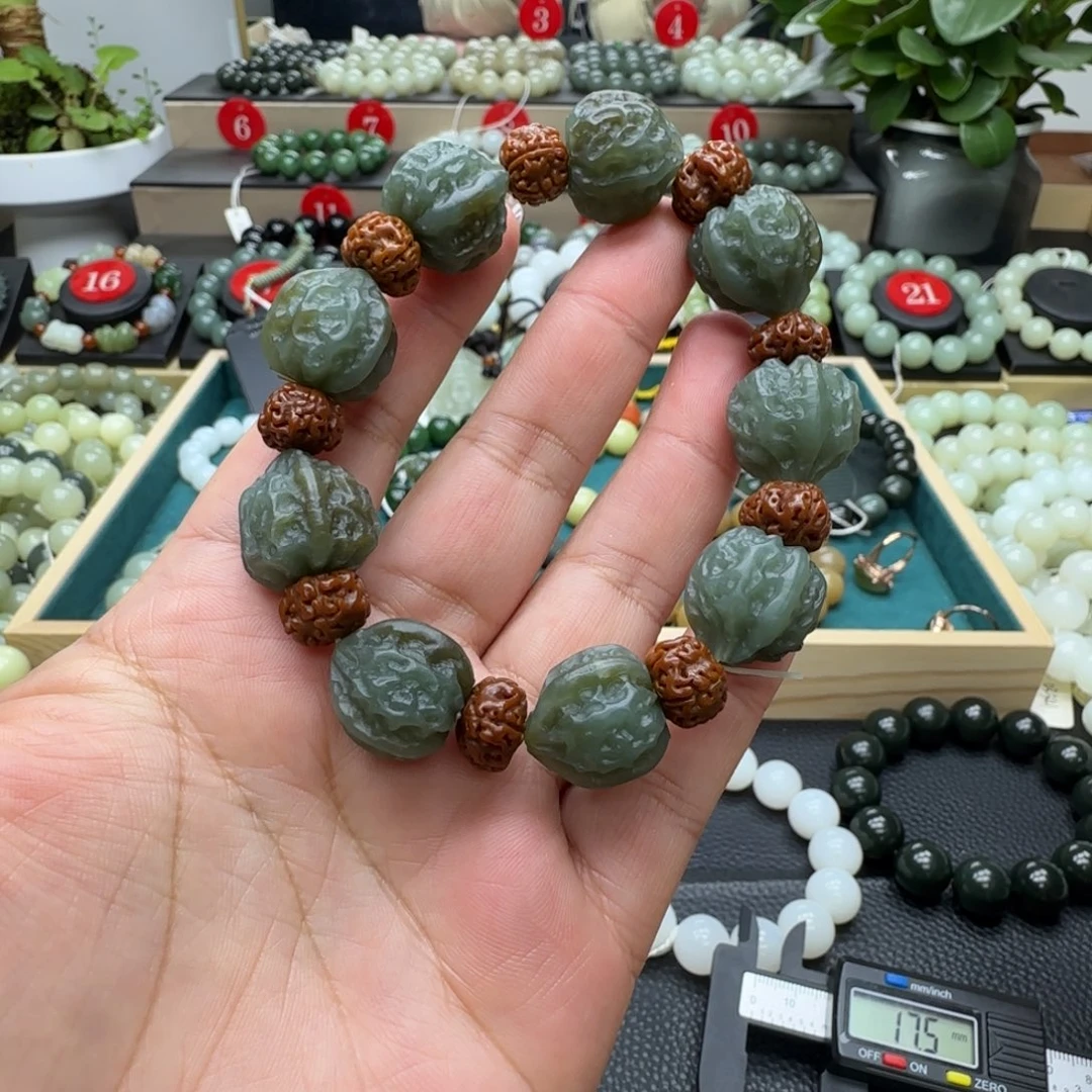 和田玉未镶嵌手链17