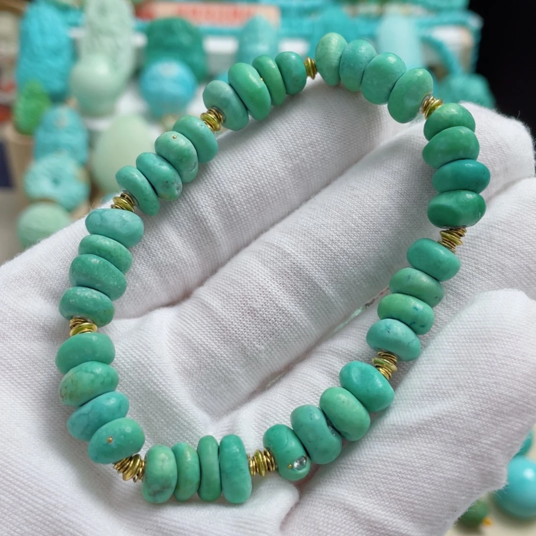 绿松石18K金镶嵌珠宝奇石