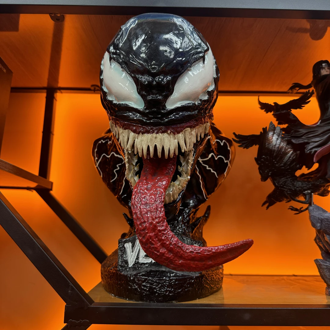 （现货）高约40cm 树脂原膜毒液半身像+磁吸舌头 手办模玩摆件