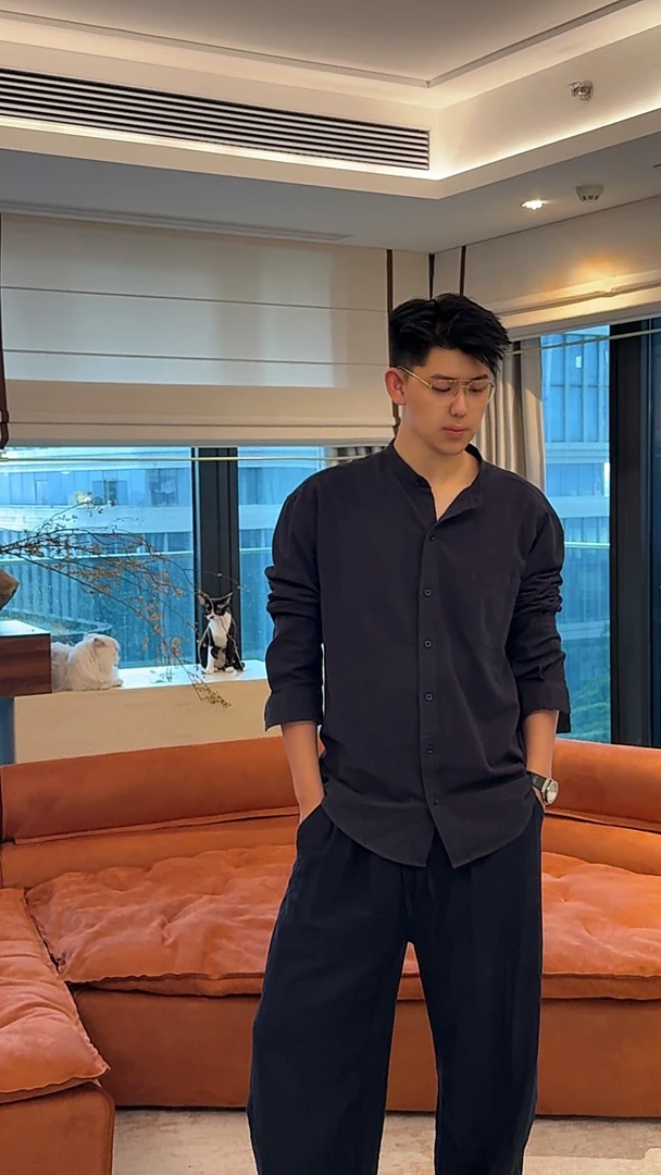 FENNEL新款轻熟亲肤透气纯色长袖（常规）显瘦衬衫外套秋季