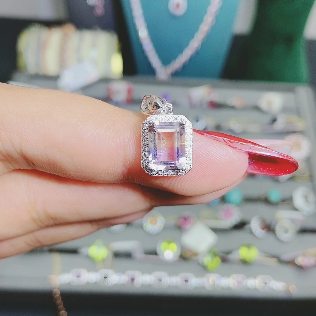 【闪购商品】吊坠(不含链)银S925镶嵌紫晶