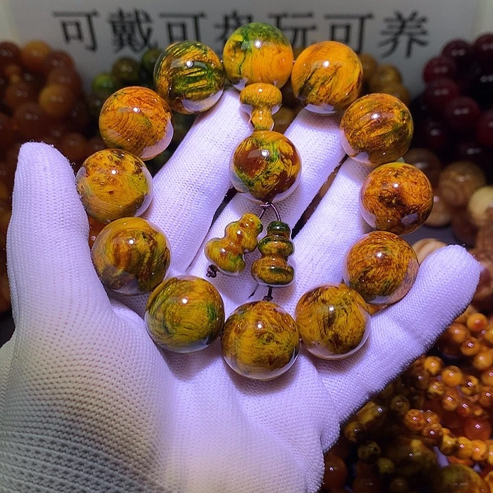 松木（琥珀木）手串/手链2.0 水墨丹青高货