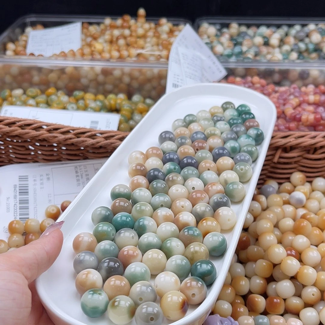 白玉菩提吊坠w q14mm/20+2颗油画