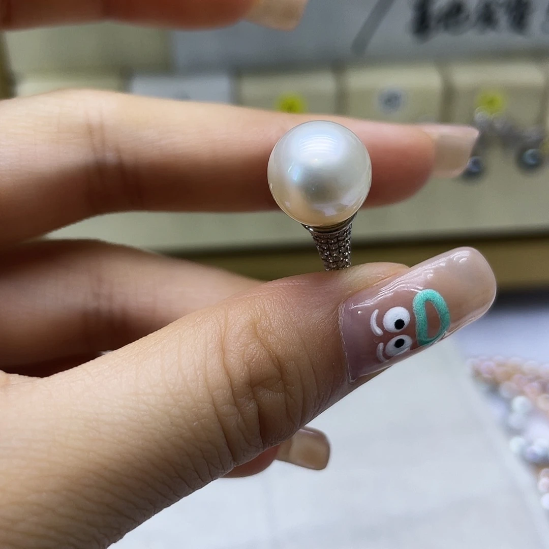 海水珍珠戒指银S925镶嵌