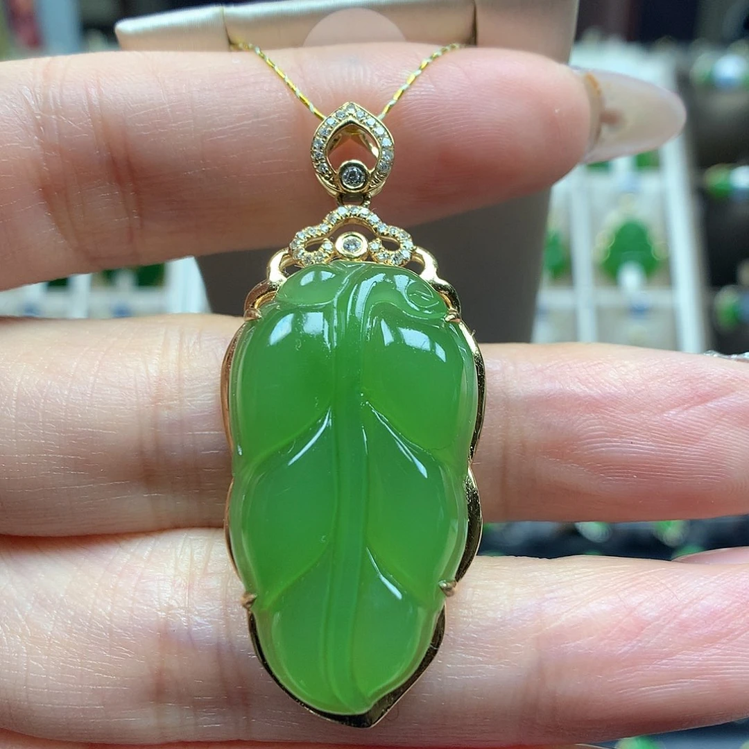 和田玉颈饰18K金镶嵌1730