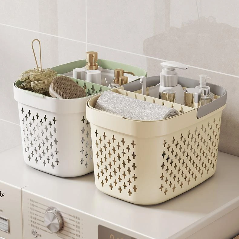 学生宿舍洗澡篮手提式干湿分离洗漱用品收纳筐手提沥水篮子沐浴筐