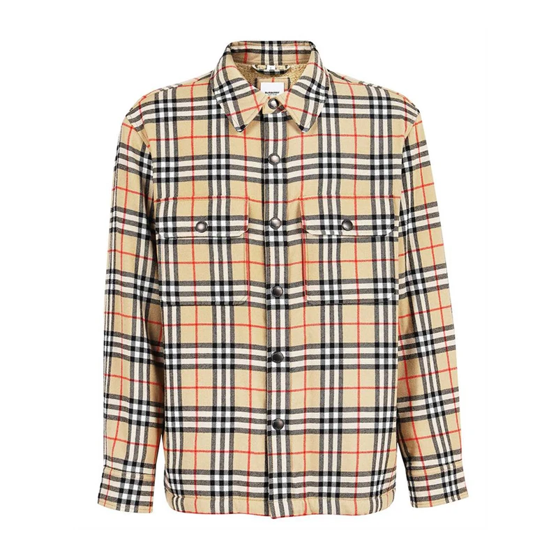 未使用 BURBERRY/博柏利 男士格纹棉毛混纺衬衫式外套