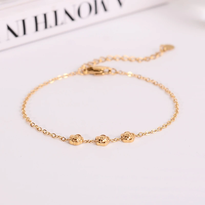 钛钢手链 韩国玫瑰花细款手链女轻奢精致高级感夏季手饰品不褪色