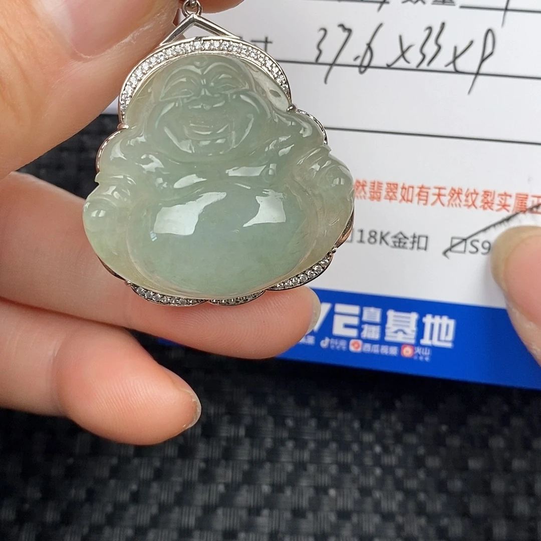 翡翠颈饰银S925镶嵌吊坠